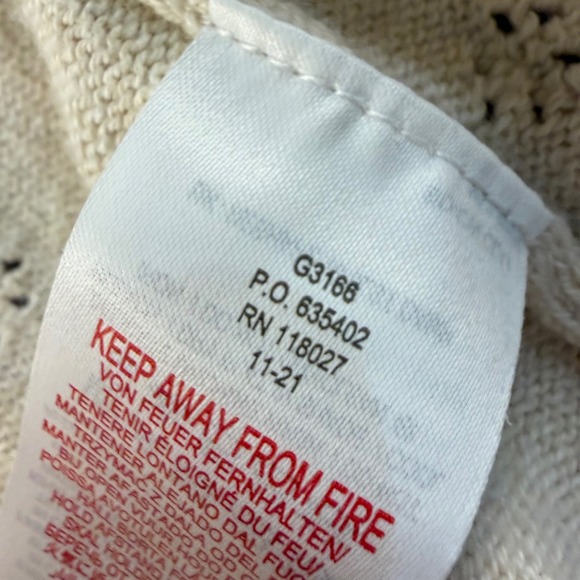 Mini Boden Girls Cream Pointelle Knit Cardigan Ruffle Collar Colored Buttons 6/7 - Picture 9 of 13